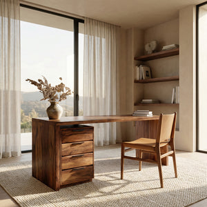 Modern Contemporary Wooden Desk With Drawers For Home Office
