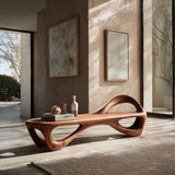 Contemporary Wooden Bench With Unique Form For Living Space