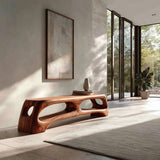 Modern Wooden Bench With 2 Tiers For Living Room