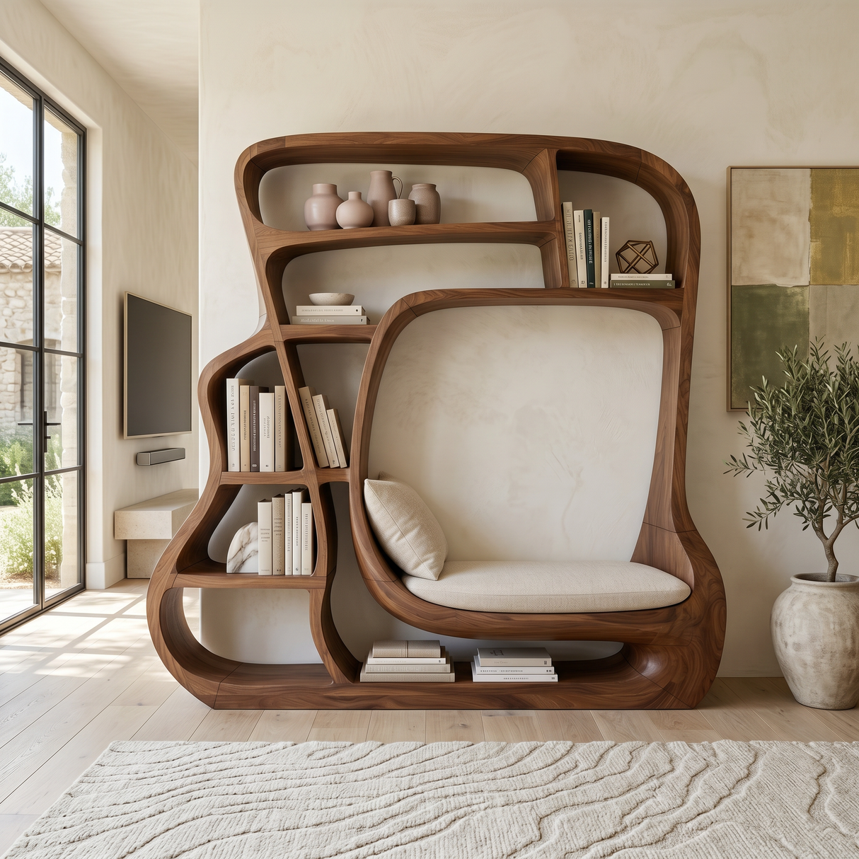Minimalist Storage Bookcase For Modern Bedroom Interior