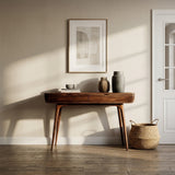 Mid Century Natural Wood Console Table For Hallway Decor