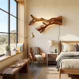 Rustic Natural Wood Wall Sconce For Hallway