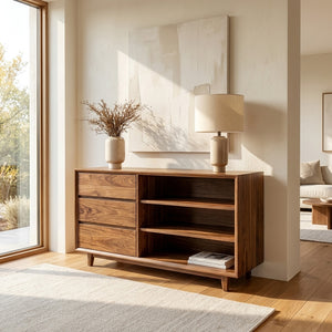 Elegant Natural Wood Console Table For Small Living Room