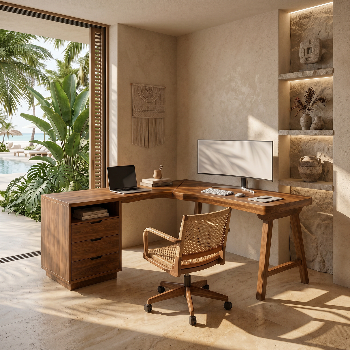 Organic Executive Desk Bedroom Workspace