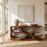 Minimalist Natural Wood Console Table For Living Space