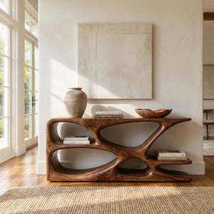 Minimalist Natural Wood Console Table For Living Space