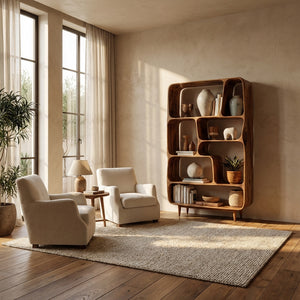 Mid Century Wood Bookshelf For Home Interiors