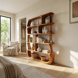Contemporary Organic Bookshelf Living Room Display