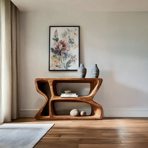 Modern Natural Wood Console Table For Living Room Storage