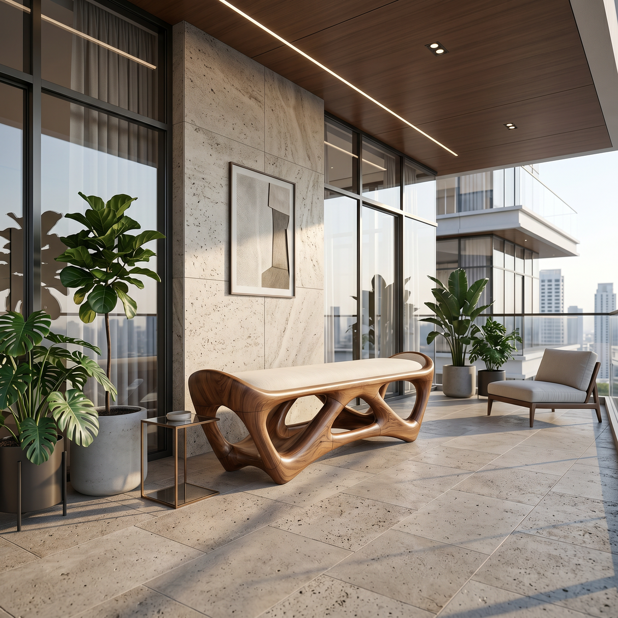 Designer Wooden Bench Creative Studio