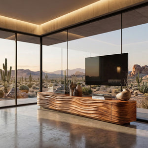 Contemporary Low Wood TV Stand For Media Room