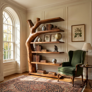 Mid Century Decorative Bookcase Display Organizer For Living Room