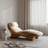 Sculptural Natural Wood Lounge Chair For Bedroom Corner