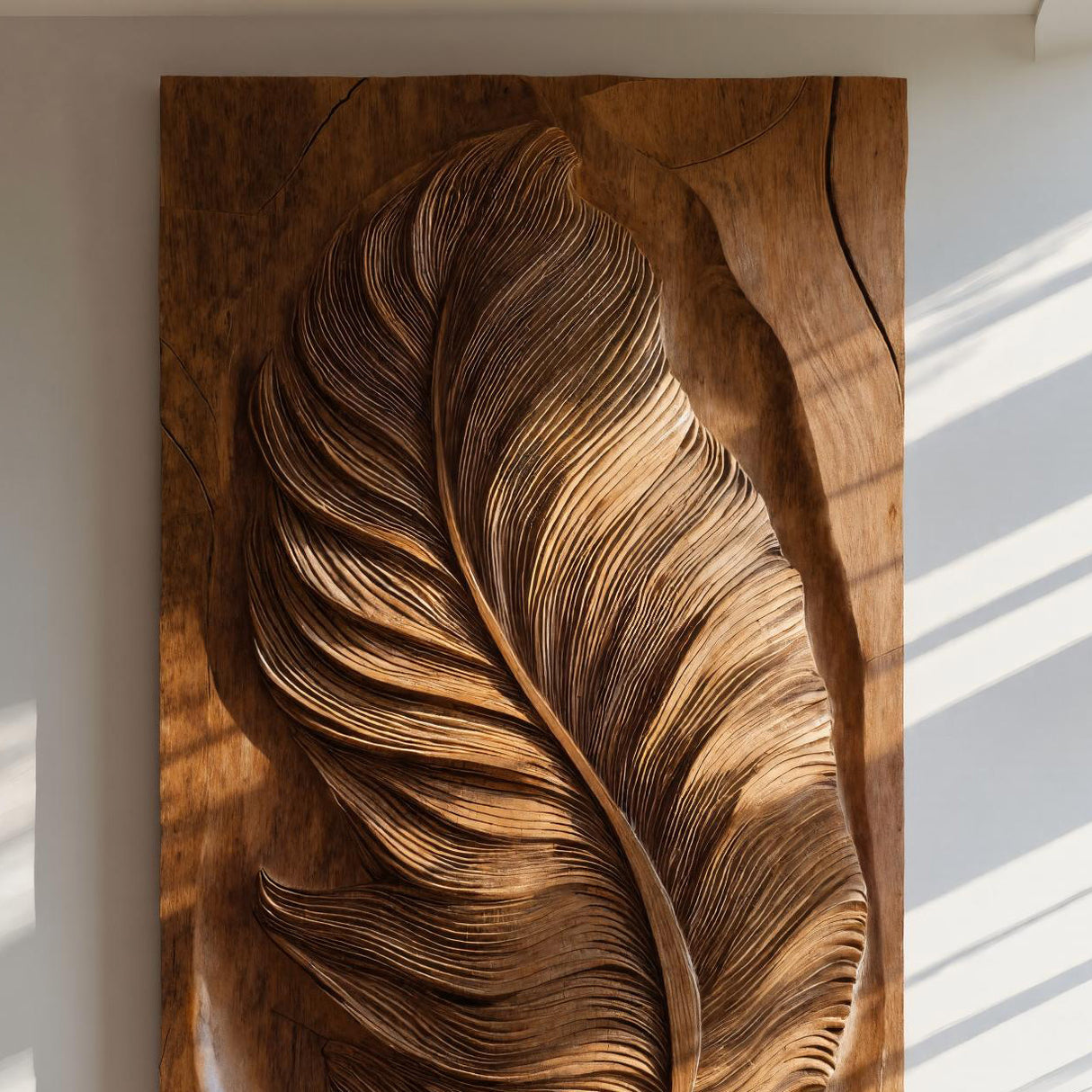 Luxury Organic Feather Wall Sculpture For Home