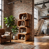 Modern Natural Wood Bookshelf For Home Living Decor