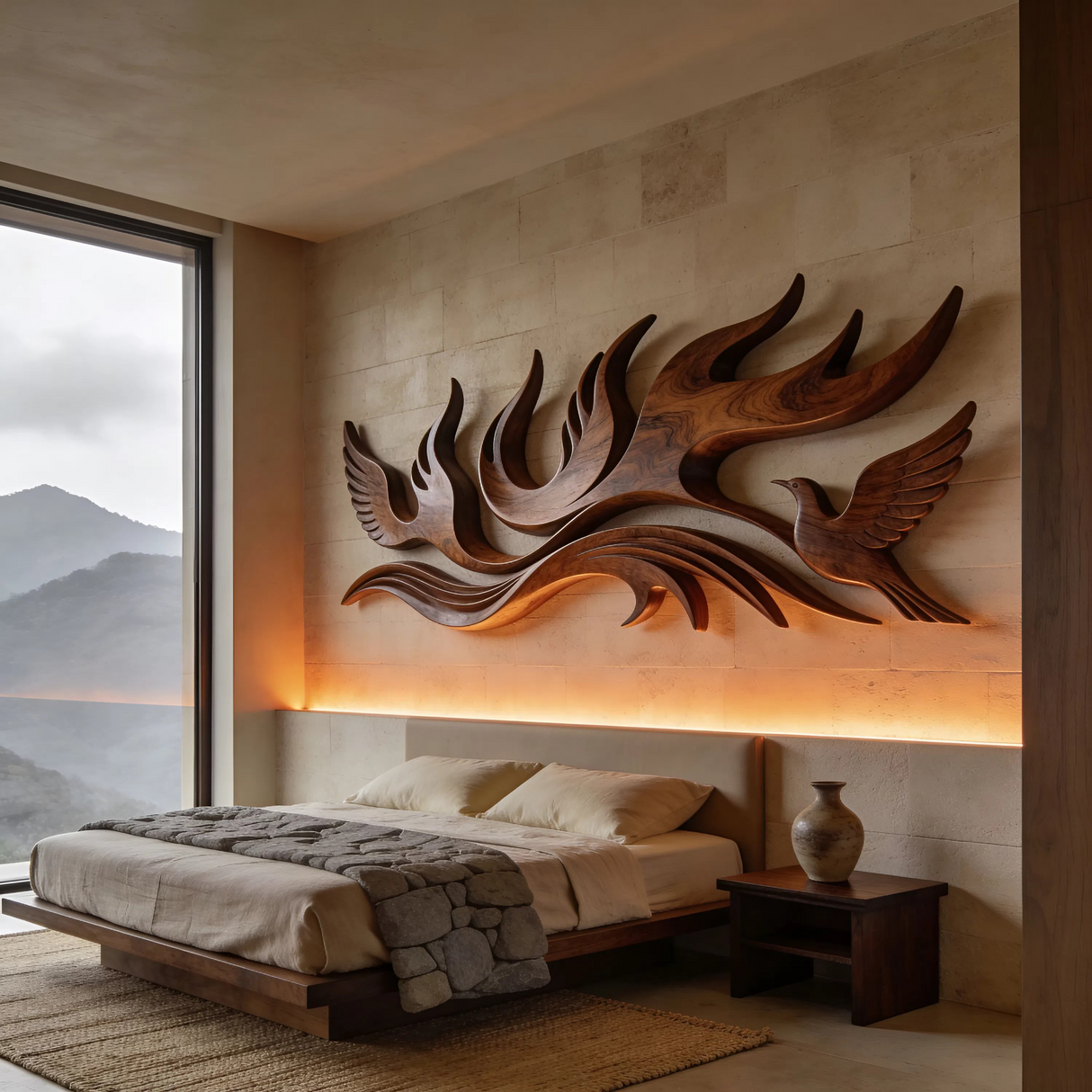 Scandinavian Contour Wall Decor For Lake House Interior