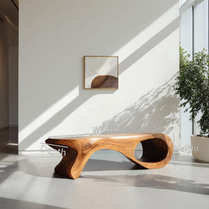 Artistic Sculptural Organic Bench For Entryway Decor