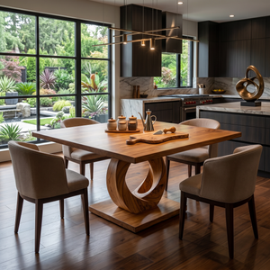 Tropical Square Dining Set For Poolside Kitchen