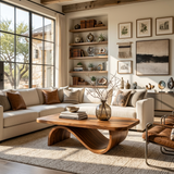 Artistic Coffee Table Curved Base Design For Living Decor