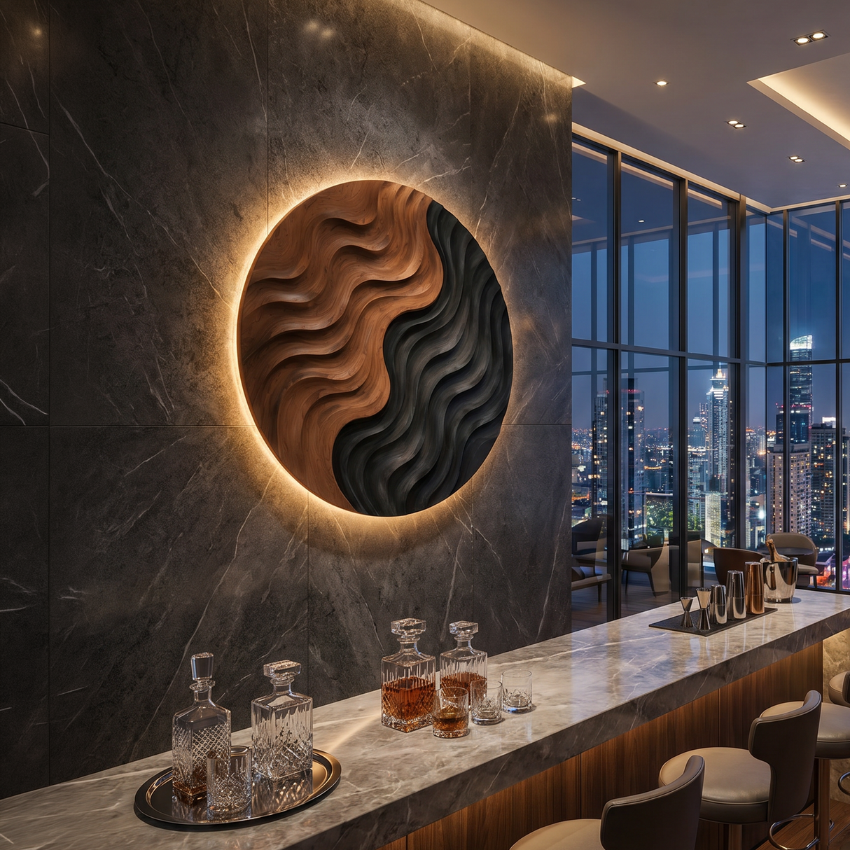 Modern Organic Wall Sculpture For Breakfast Nook Interior