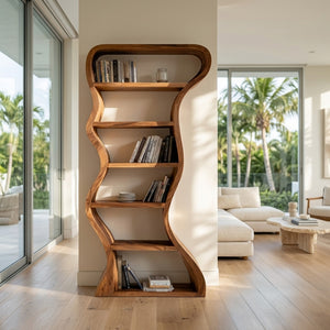 Organic Sculpture Wavy Bookshelf For Living Room Or Office Furniture