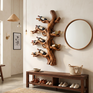 Handcrafted Farmhouse Wall Wine Rack For Dining Room