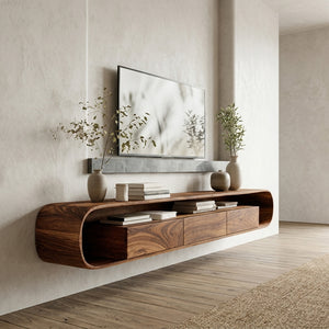 Organic Modern Floating TV Console For Living Room