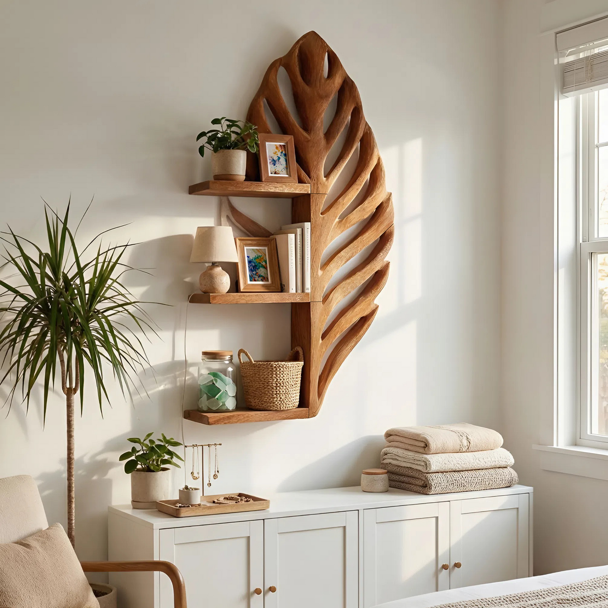 Mid Century Display Shelf For Living Room Accent
