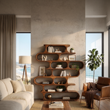 Organic Oval Bookshelf For Living Room Or Creative Studio