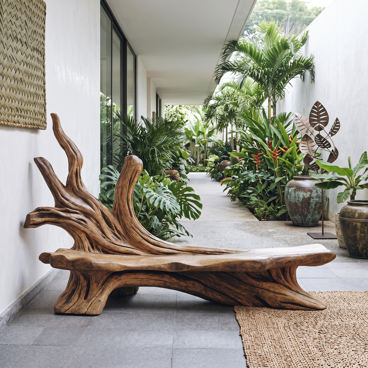 Farmhouse Branch Bench Outdoor Decor For Charming Backyards