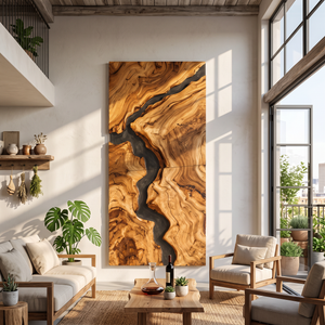 Mid Century Wooden Wall Art Sculpture For Entryway