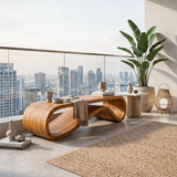 Modern Organic Curved Bench For Hallway Furniture Accent