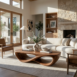 Luxury Coffee Table With Double Loop Base For Living Room