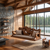 Modern Carved Crest Indoor Swing Open Living Interior