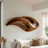 Contemporary Wood Wall Art With Unique Carved For Living Room