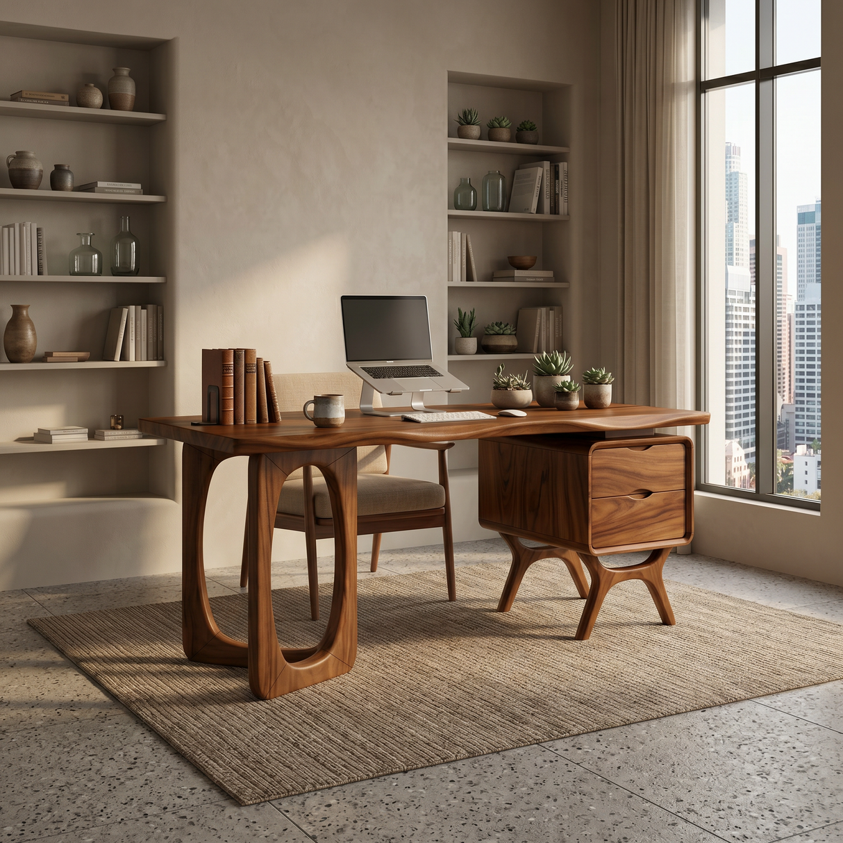 Organic Live Edge Executive Desk Modern Office
