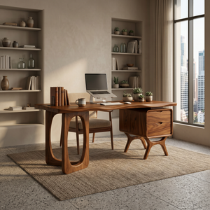 Organic Live Edge Executive Desk Modern Office