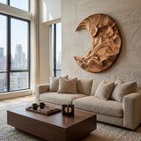 Contemporary Moon Wooden Wall Art For Living Room
