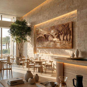 Tropical Beach Wood Wall Decor For Modern Coastal Living Space