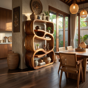 Organic Modern Bookshelf Kitchen Storage Display