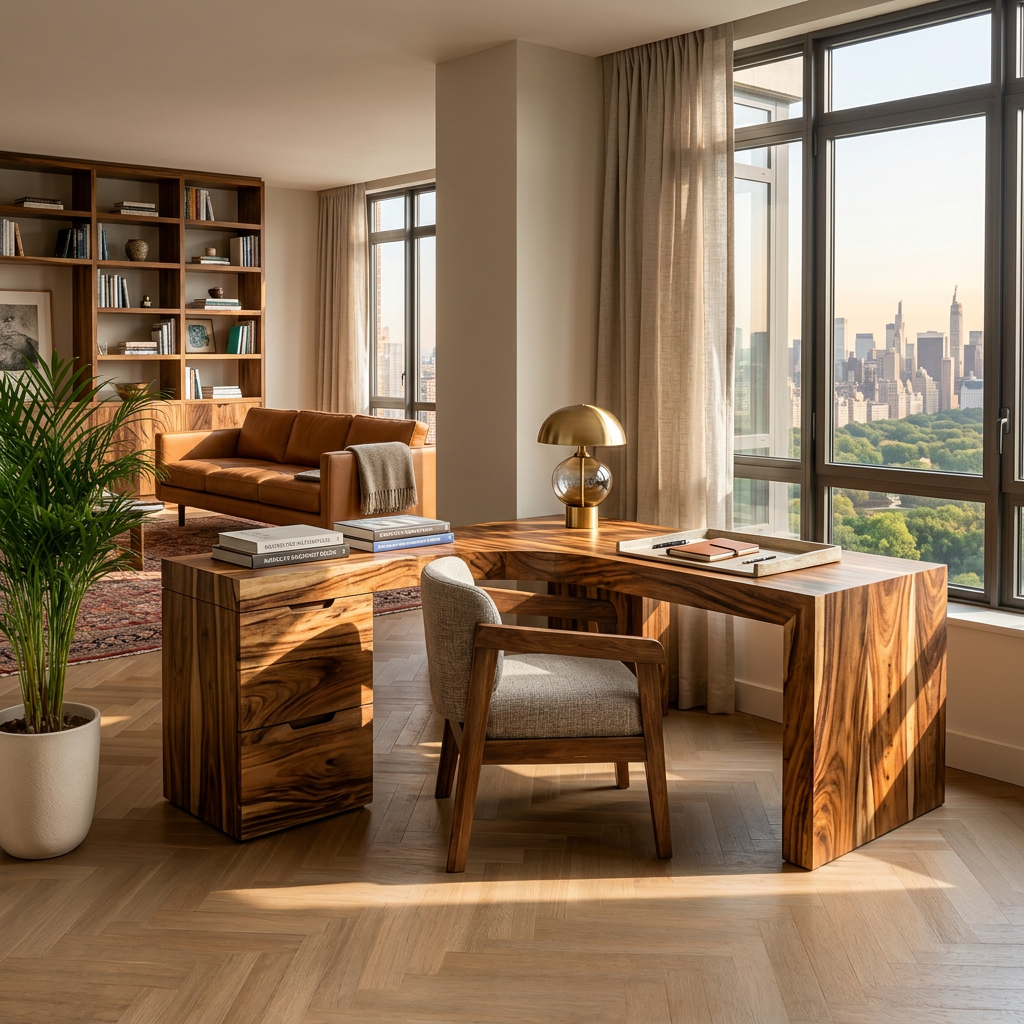 Rustic L Shaped Corner Desk For Home Office