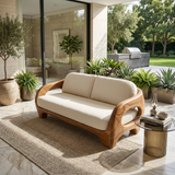 Sculptural Organic Wood Sofa For Contemporary Villa Lounge