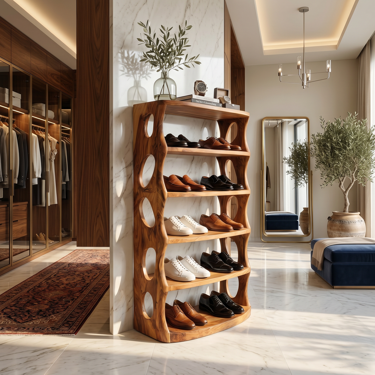 Rustic Vertical Shoe Rack For Cabin Entryway Storage Section