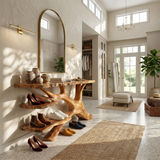 Rustic Tall Shoe Rack For Mudroom Hallway Storage Corner