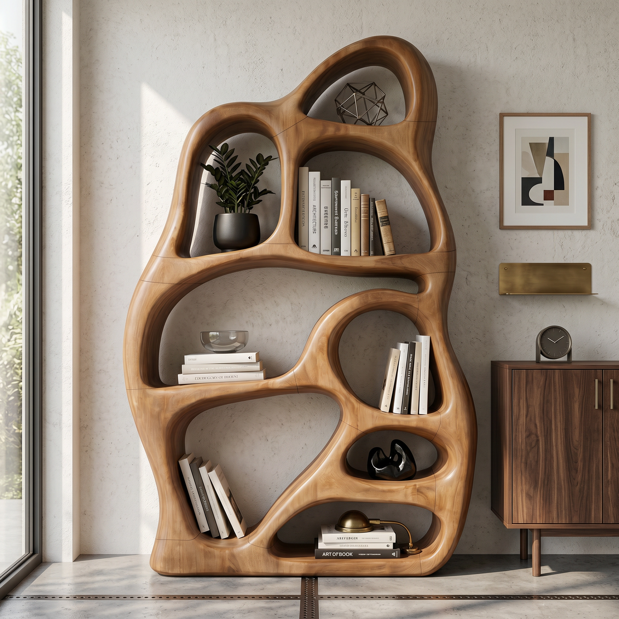 Minimalist Display Bookcase For Contemporary Lounge Area