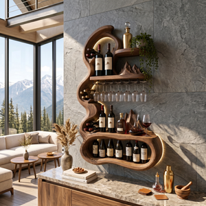 Mid Century Sculptural Wine Display For Dining Space