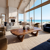 Rustic Solid Wood Coffee Table For Living Room Decor Ideas