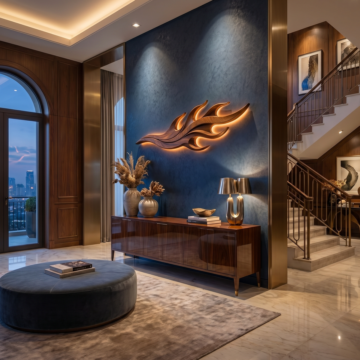 Minimalist Artistic Wall Panel For Master Suite Interior