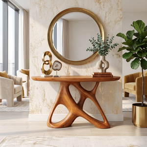 Organic Open Frame Console Table Designer Foyer
