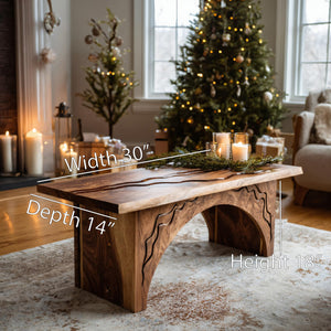 Rectangular Coffee Table With Arched Base For Holiday Decor